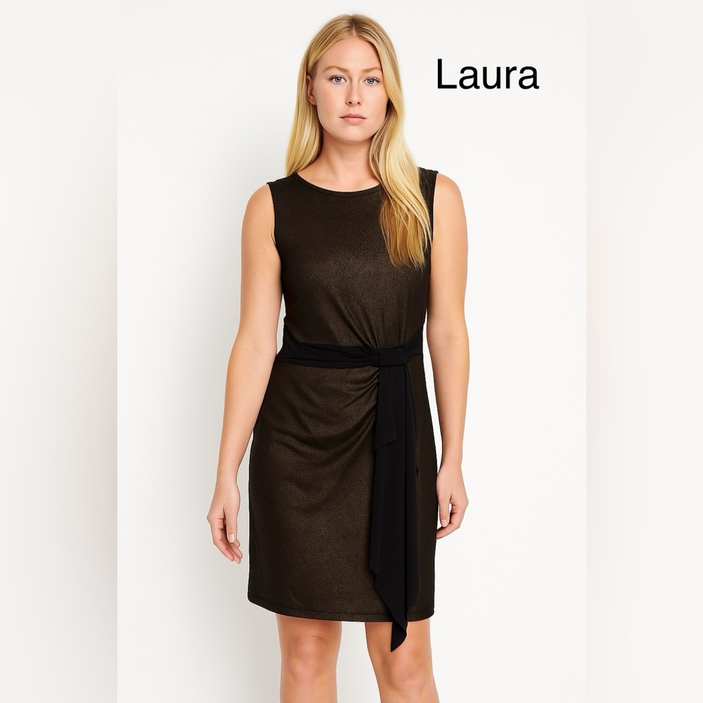 NWT LORI MICHEL COLLECTION by Laura metallic copper dress